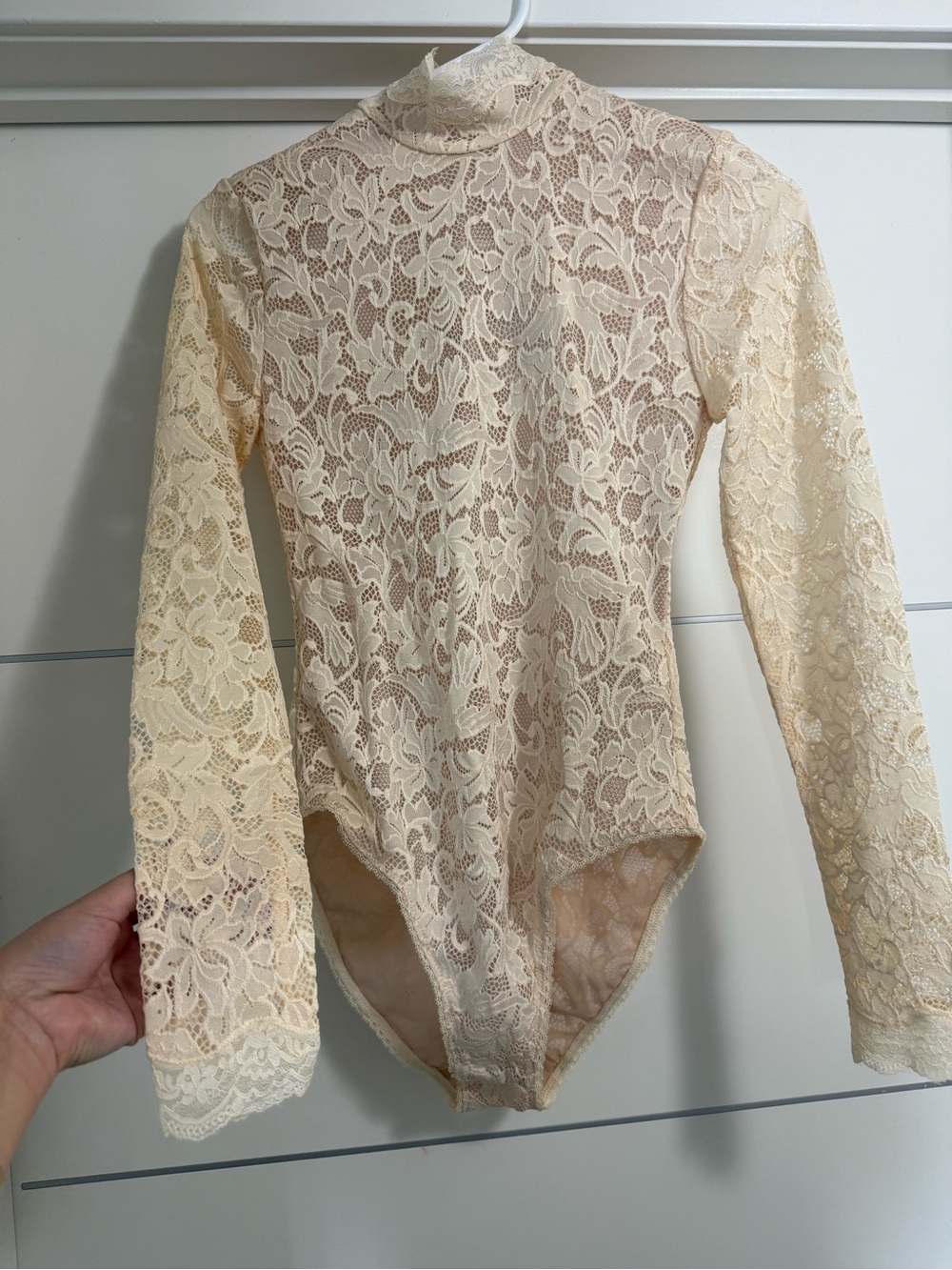 ZIMMERMANN Cream Lace Long Sleeve Bodysuit